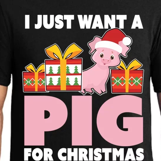 I Just Want A Pig For Christmas Cute Pig Christmas Gift Pajama Set