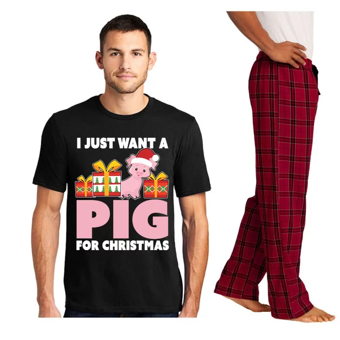 I Just Want A Pig For Christmas Cute Pig Christmas Gift Pajama Set