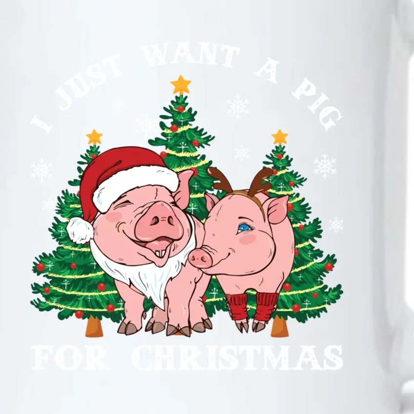 I Just Want A Pig For Christmas Holiday Tree Piglet Cute Cute Gift Black Color Changing Mug