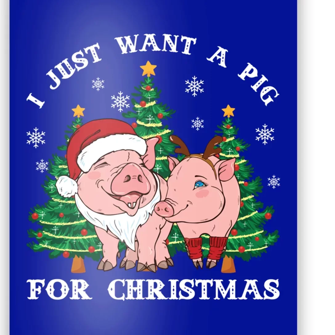 I Just Want A Pig For Christmas Holiday Tree Piglet Cute Cute Gift Poster