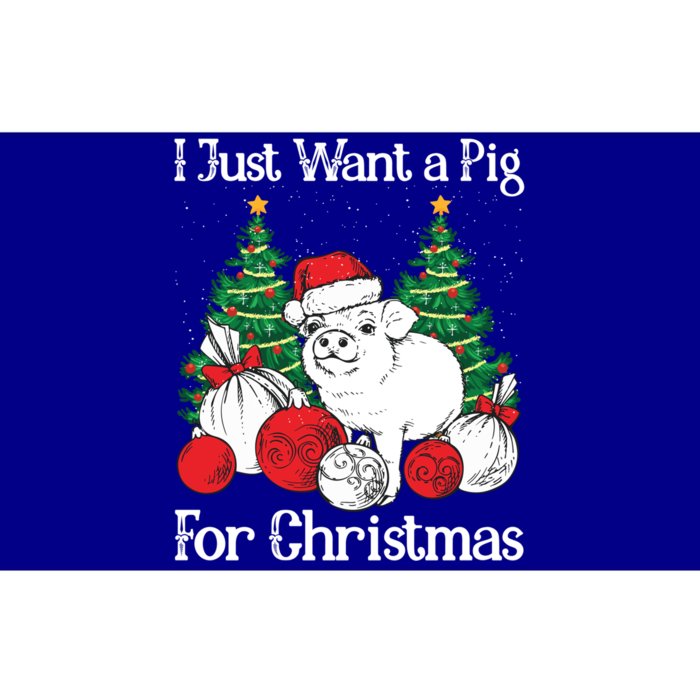 I Just Want A Pig For Christmas Holiday Tree Piglet Cute Gift Bumper Sticker