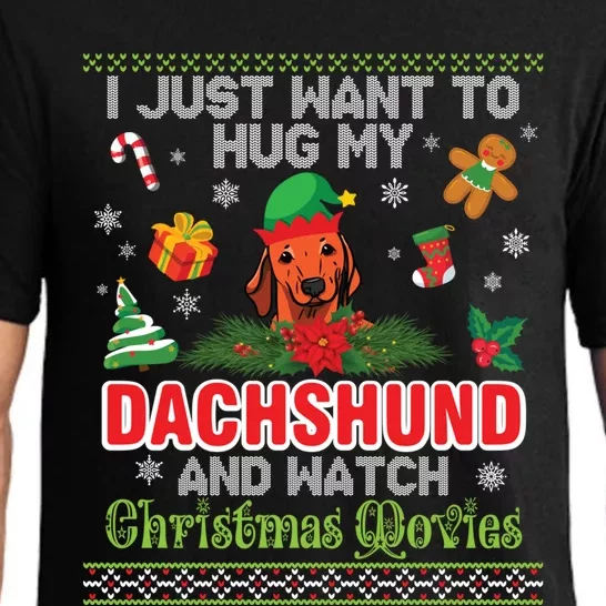 I Just Want To Hug My Dachshund And Watch Christmas Movie Gift Pajama Set