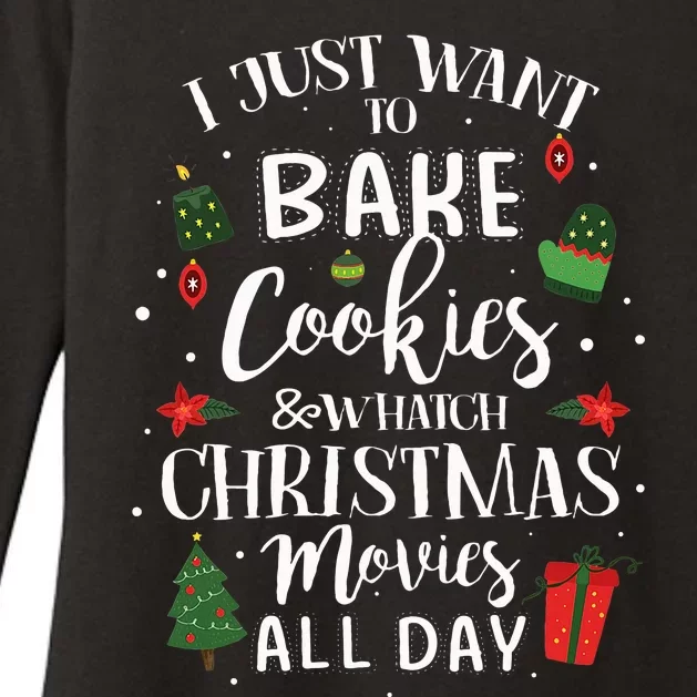 I Just Want To Bake Stuff And Watch Christmas Movies Womens CVC Long Sleeve Shirt