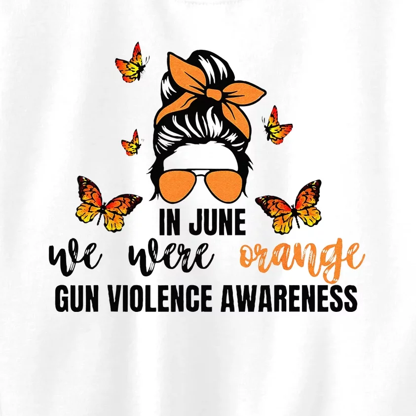 In June We Wear Orange Gun Violence Awareness Day Kids Sweatshirt