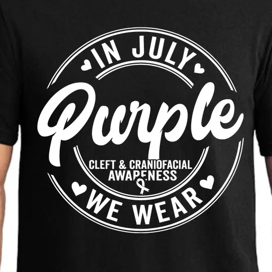 In July We Wear Purple Cleft And Craniofacial Awareness Pajama Set