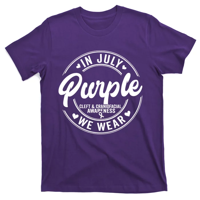 In July We Wear Purple Cleft And Craniofacial Awareness T-Shirt