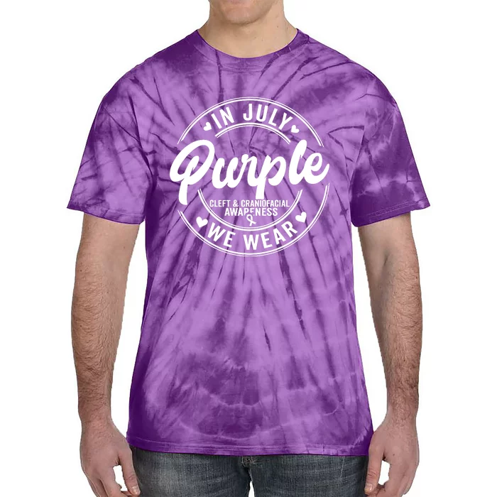 In July We Wear Purple Cleft And Craniofacial Awareness Tie-Dye T-Shirt