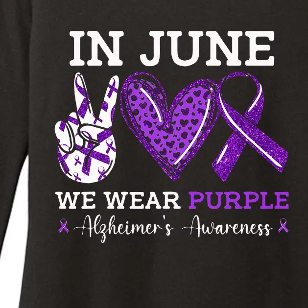 In June We Wear Purple Alzheimers Awareness Womens CVC Long Sleeve Shirt