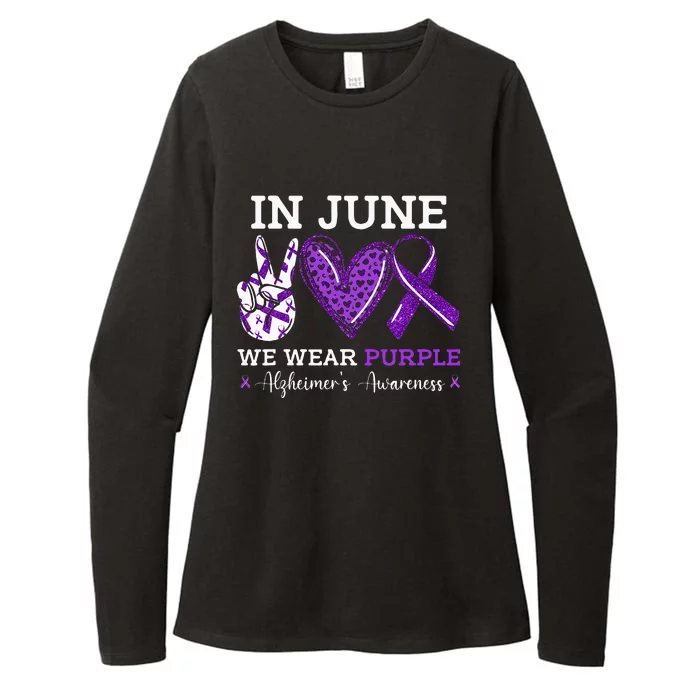 In June We Wear Purple Alzheimers Awareness Womens CVC Long Sleeve Shirt