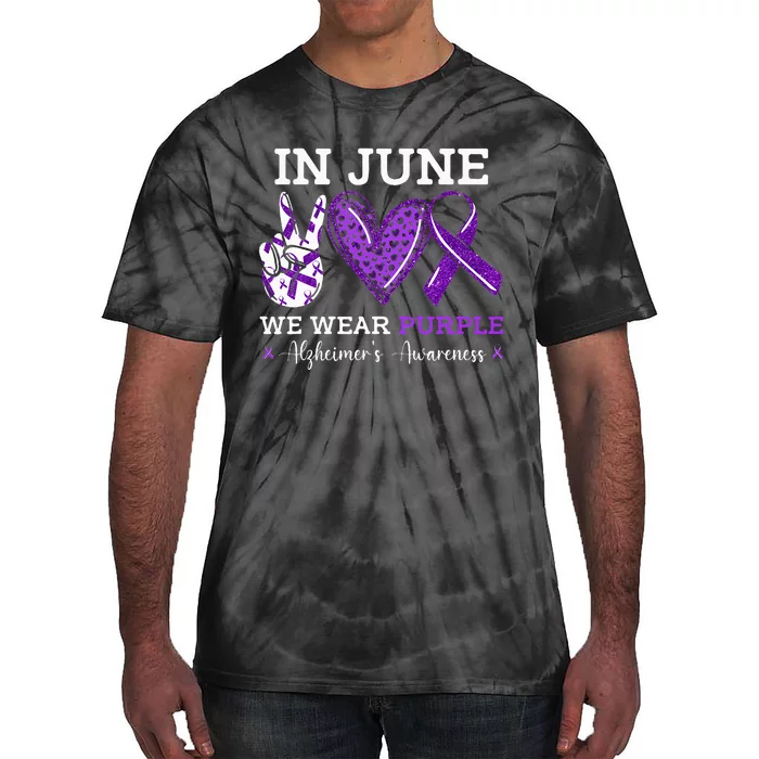 In June We Wear Purple Alzheimers Awareness Tie-Dye T-Shirt