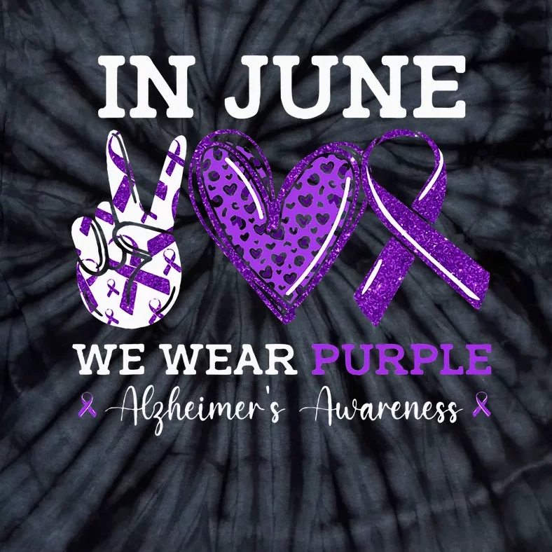 In June We Wear Purple Alzheimers Awareness Tie-Dye T-Shirt