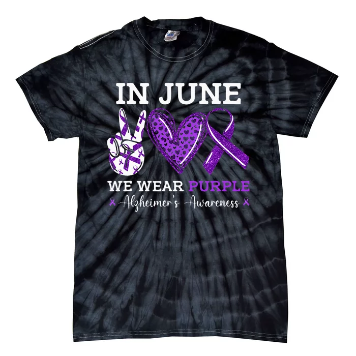 In June We Wear Purple Alzheimers Awareness Tie-Dye T-Shirt