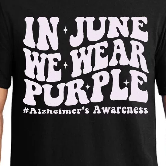 In June We Wear Purple Alzheimer's Awareness Groovy & Wavy Pajama Set