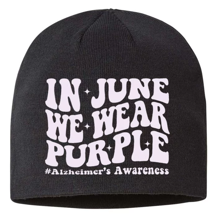 In June We Wear Purple Alzheimer's Awareness Groovy & Wavy 8 1/2in Sustainable Knit Beanie