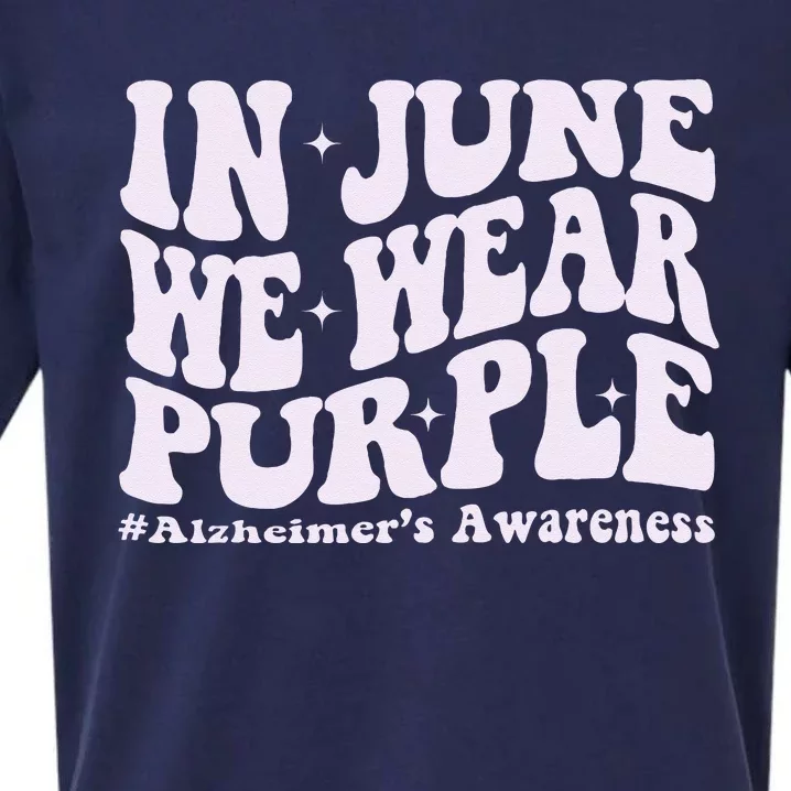 In June We Wear Purple Alzheimer's Awareness Groovy & Wavy Sueded Cloud Jersey T-Shirt