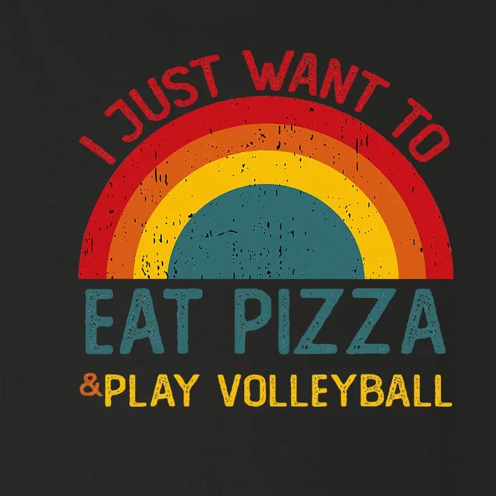 I Just Want To Eat Pizza And Play Volleyball Christmas Toddler Long Sleeve Shirt