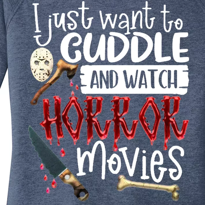 I Just Want To Cuddle And Watch Horror Movies Women's Perfect Tri Tunic Long Sleeve Shirt