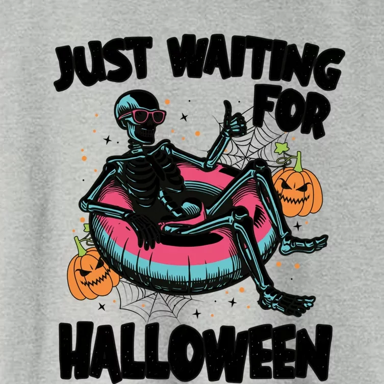 ILl Just Wait Quiet Halloween Teacher Skeleton Meme Tie Dye Gift Women's Crop Top Tee