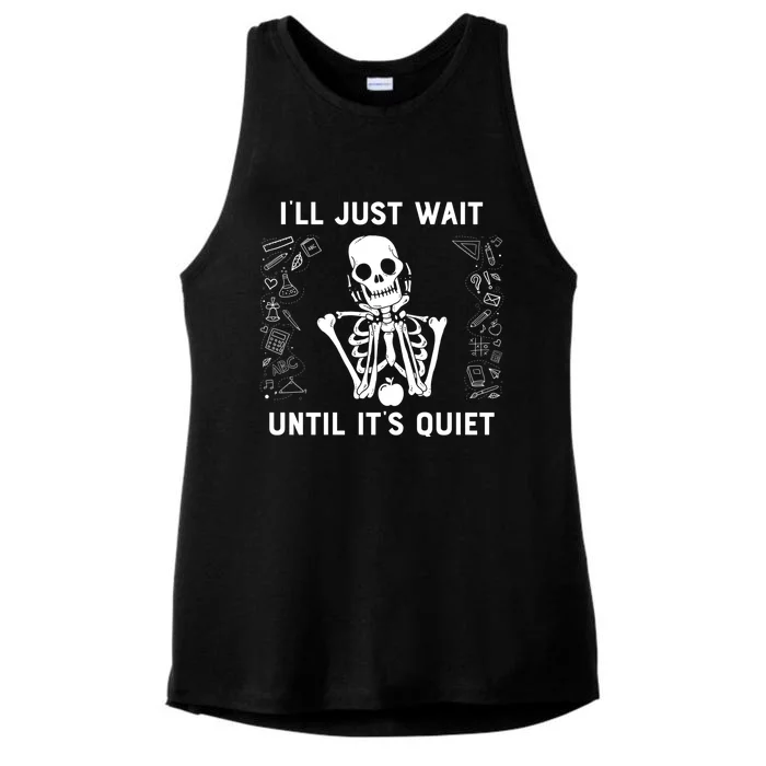 I'll Just Wait Until It's Quiet Funny Teacher Halloween Gift Ladies Tri-Blend Wicking Tank