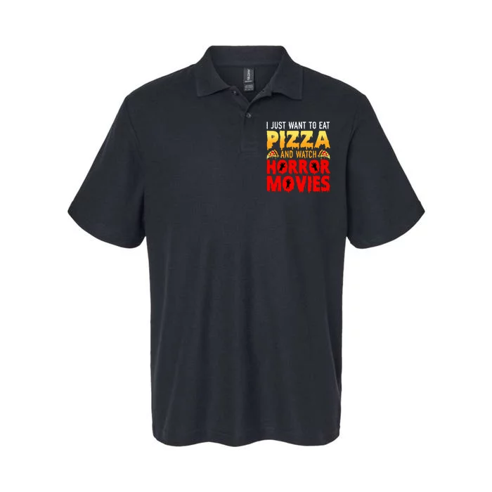 I Just Want To Eat Pizza And Watch Horror Movies Halloween Softstyle Adult Sport Polo