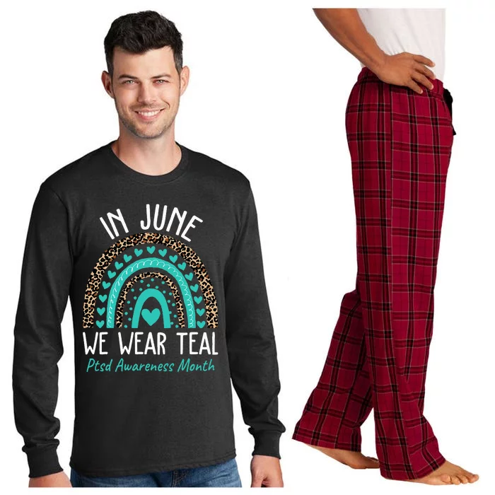 In June We Wear Teal PTSD Awareness Month Long Sleeve Pajama Set