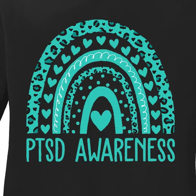 In June We Wear Teal PTSD Awareness Month Ladies Long Sleeve Shirt