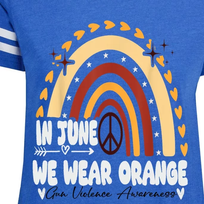 In June We Wear Orange End Gun Violence Awareness Enza Ladies Jersey Football T-Shirt