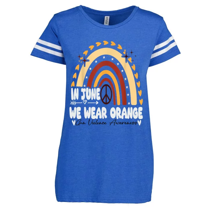 In June We Wear Orange End Gun Violence Awareness Enza Ladies Jersey Football T-Shirt