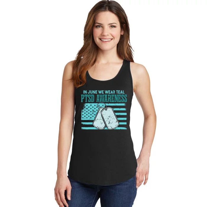 In June We Wear Teal PTSD Awareness Ladies Essential Tank