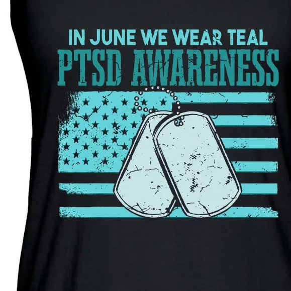 In June We Wear Teal PTSD Awareness Ladies Essential Flowy Tank