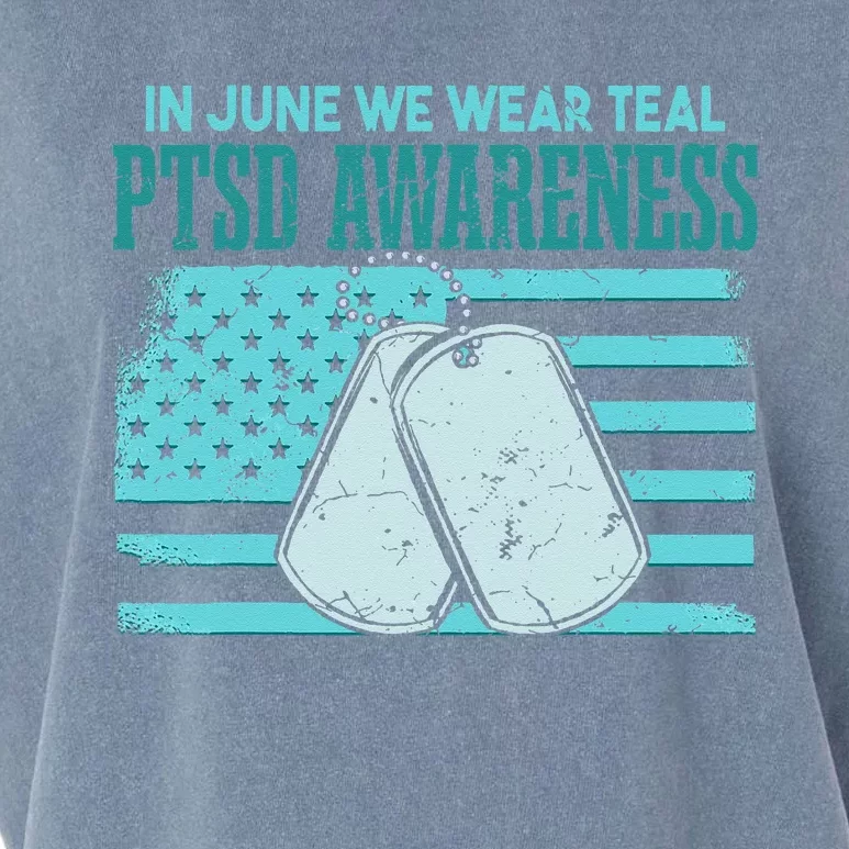 In June We Wear Teal PTSD Awareness Garment-Dyed Women's Muscle Tee