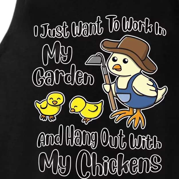 I Just Want To Work In My Garden And Hang Out With My Chickens Gift Ladies Tri-Blend Wicking Tank