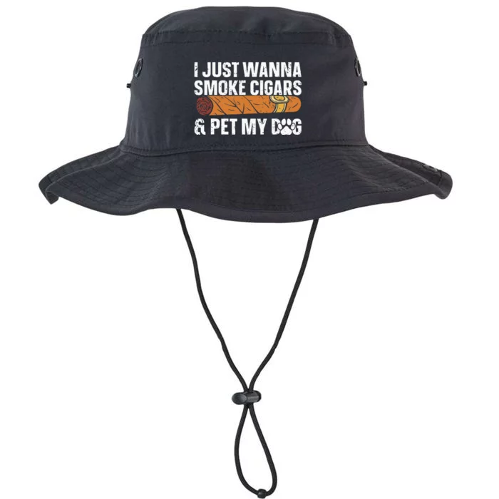 I Just Wanna Smoke Cigars And Pet My Dog Cigar Lounge Legacy Cool Fit Booney Bucket Hat