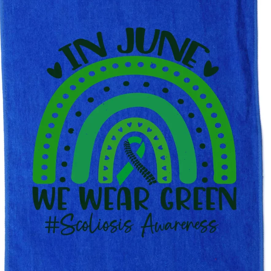 In June We Wear Green Rainbow Scoliosis Awareness Month Great Gift Platinum Collection Golf Towel