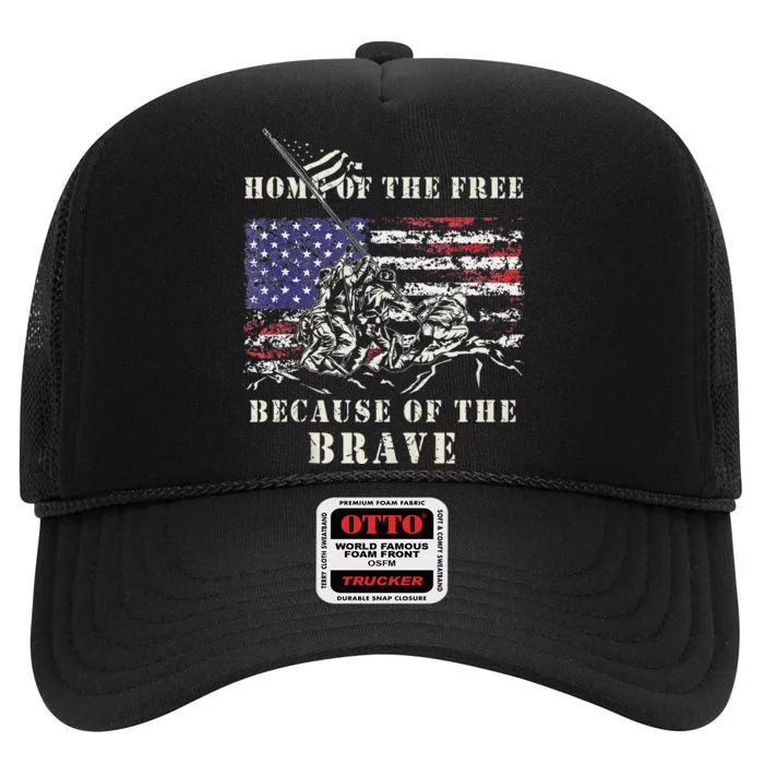 Iwo Jima WWII Veteran Memorial Day USA Flag Army Patriotic High Crown Mesh Trucker Hat