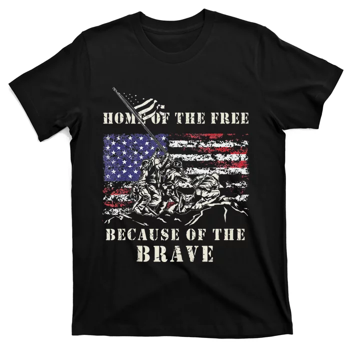 Iwo Jima WWII Veteran Memorial Day USA Flag Army Patriotic T-Shirt