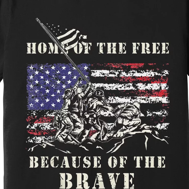 Iwo Jima WWII Veteran Memorial Day USA Flag Army Patriotic Premium T-Shirt