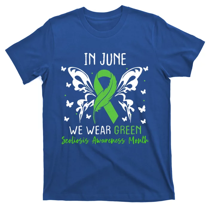 In June We Wear Green Scoliosis Awareness Month Gift T-Shirt