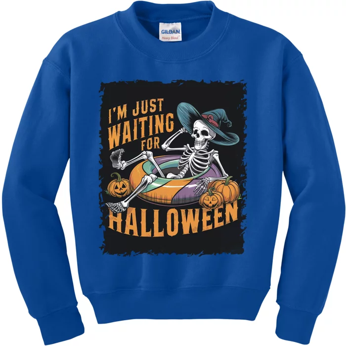 IM Just Waiting For Halloween Gift Kids Sweatshirt