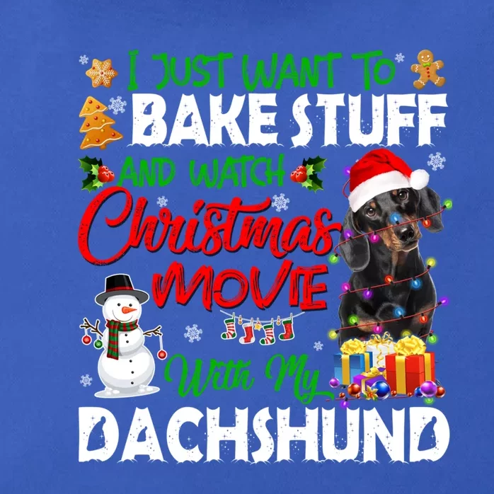 I Just Want To Bake Stuff And Christmas Movie With Dachshund Gift Zip Tote Bag