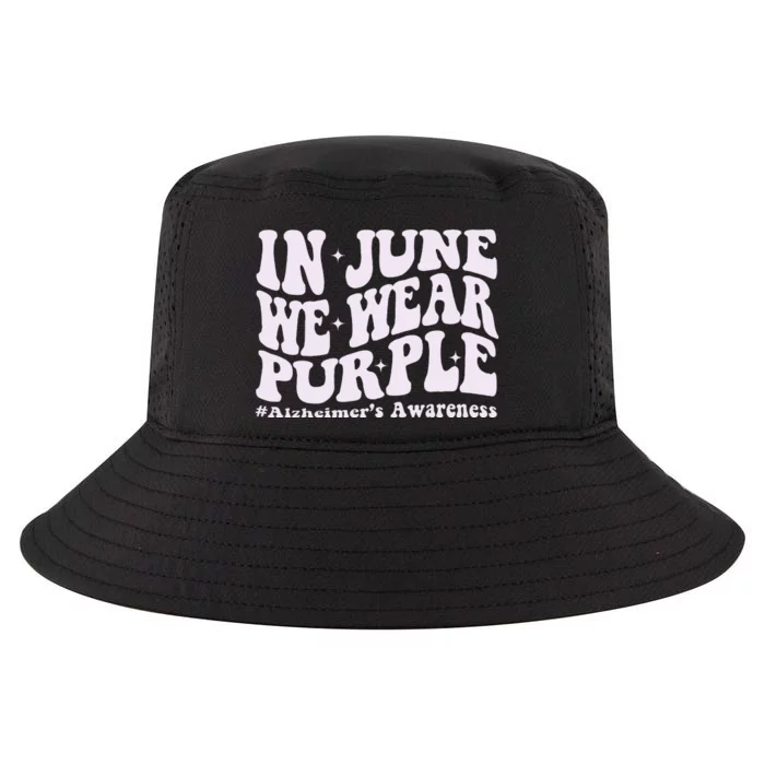 In June We Wear Purple Alzheimer's Awareness Groovy & Wavy Cool Comfort Performance Bucket Hat