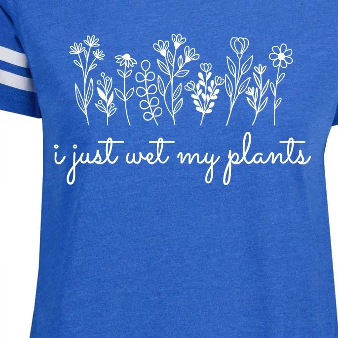 I Just Wet My Plants Enza Ladies Jersey Football T-Shirt