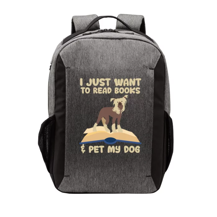 I Just Want To Read Books And Pet My Dog Book Lovers Funny Gift Vector Backpack