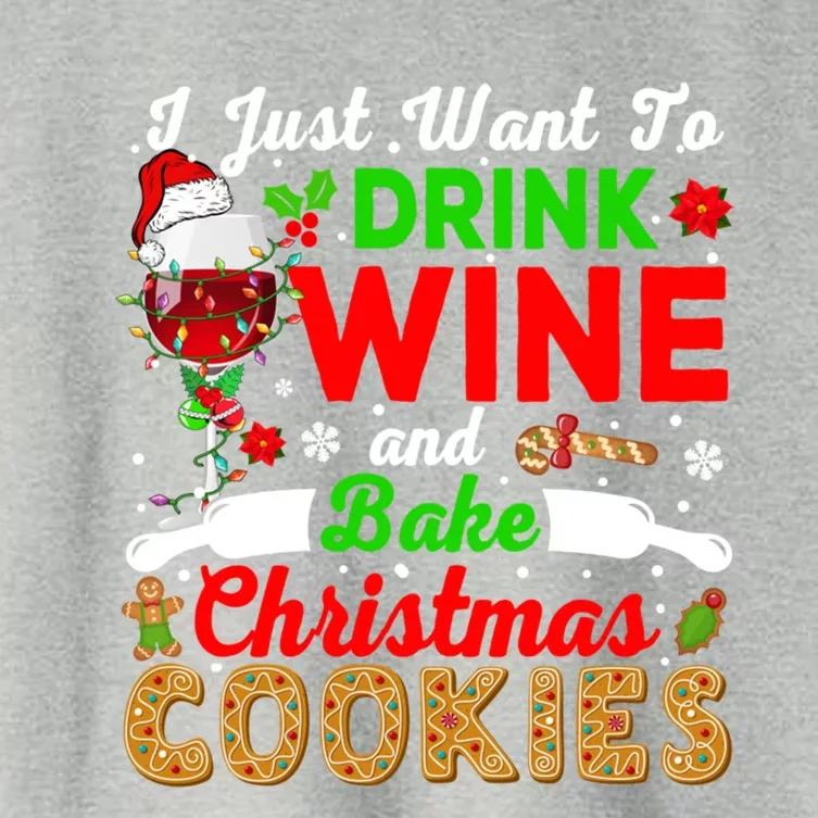 I Just Want To Wine And Bake Xmas Cookies Santa Wine Gift Women's Crop Top Tee