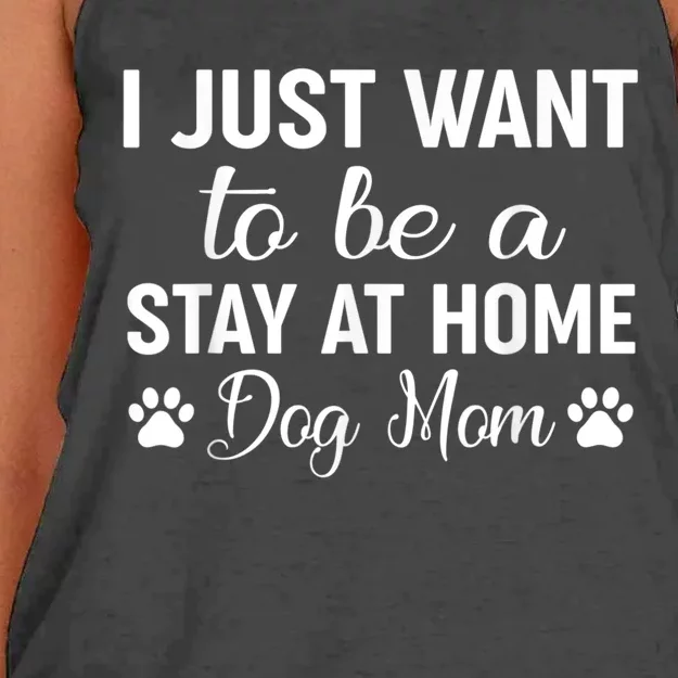 I Just Want To Be A Stay At Home Dog Mom Dog Mom Women's Knotted Racerback Tank