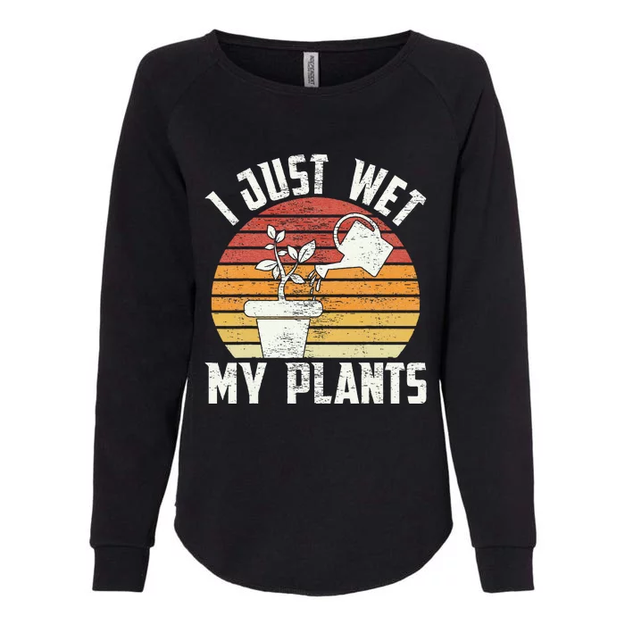 I Just Wet My Plants Gardening & Plant Lover Funny Gardener Womens California Wash Sweatshirt