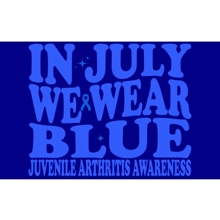 In July We Wear Blue Juvenile Arthritis Awareness Groovy Meaningful Gift Bumper Sticker