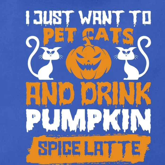 I Just Want To Pet Cats And Pumpkin Spice Lattes Gift Zip Tote Bag