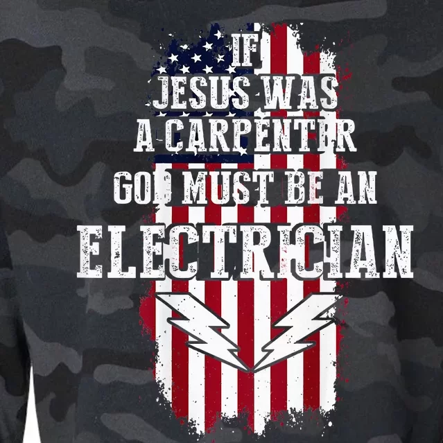 If Jesus Was A Carpenter God Must Be An Electrician Cropped Pullover Crew