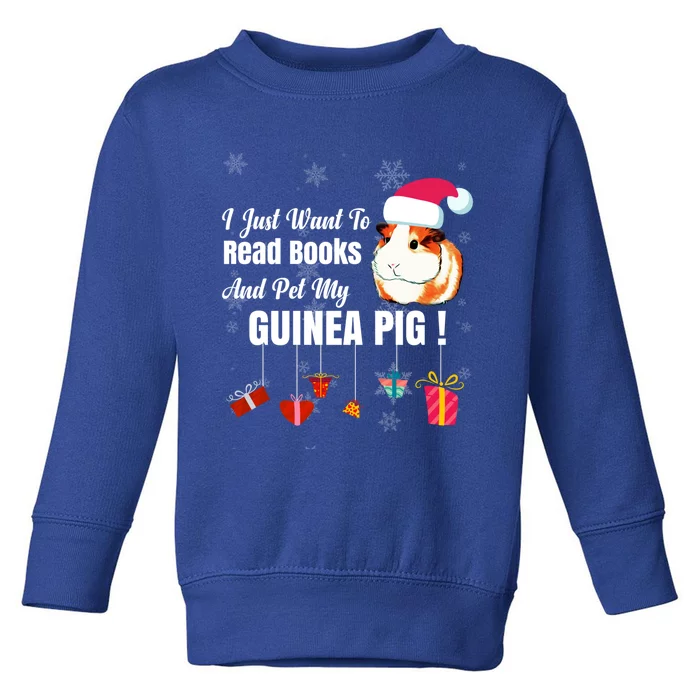 I Just Want To Read Books Cute Guinea Pig Christmas Gift Toddler Sweatshirt